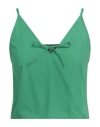 Tommy Jeans Woman Top Green Size M Cotton