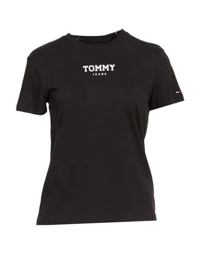 Tommy Jeans Woman T-shirt Black Size L Cotton