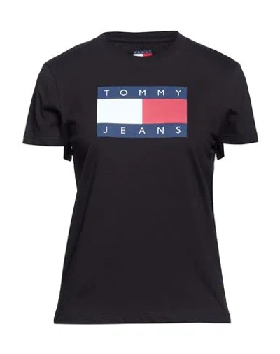 Tommy Jeans Woman T-shirt Black Size L Recycled Cotton