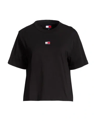 Tommy Jeans Woman T-shirt Black Size M Cotton