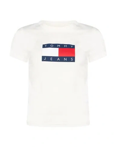Tommy Jeans Woman T-shirt White Size L Recycled Cotton