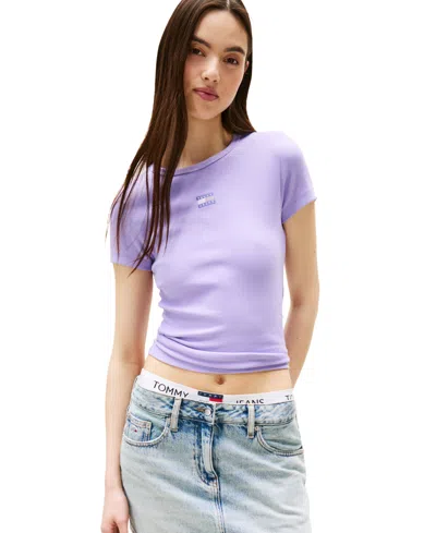 Tommy Jeans Women's Badge Logo Ribbed T-shirt