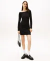 Tommy Jeans Women's Bling Flag Logo Long-sleeve Mini Dress In Black