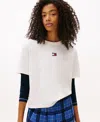 Tommy Jeans Women's Boxy Badge Crewneck T-shirt In Nude