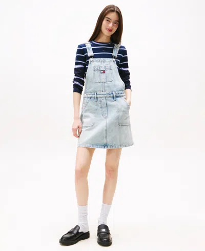Tommy Jeans Women's Cotton Denim Dungaree Dress In Blue