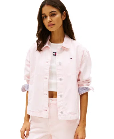 Tommy Jeans Women's Cotton Essentials Jacket In Precious Pink