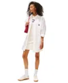 Tommy Jeans Women's Cotton Oversized Mini Shirt Dress In Sand