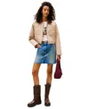 Tommy Jeans Women's Cotton Padded Cropped Coach Jacket In Neutral