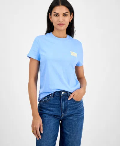 Tommy Jeans Women's Cotton Regular-fit Bubble Logo Tee In Sugarplum