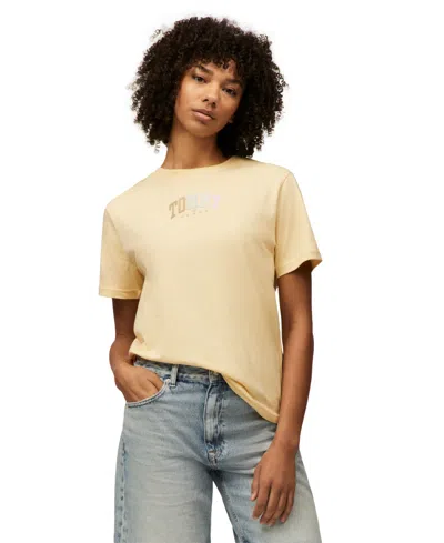 Tommy Jeans Women's Cotton Relaxed Varsity T-shirt In Custard Cream