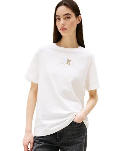 Tommy Jeans Women's Cotton Relaxed Varsity T-shirt In Ecru