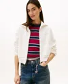 Tommy Jeans Women's Cozy Script Long-sleeve Cardigan Sweater In White