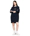 Tommy Jeans Womens Embroidered Cotton Sweatshirt In Dark Night Navy