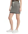 Tommy Jeans Womens Crochet Cotton Mini Skirt In Black,stripe