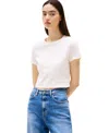Tommy Jeans Women's Cropped Cotton Crewneck T-shirt In Ancient White
