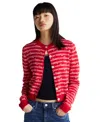 Tommy Jeans All-over Logo Cardigan In Red In Red Hybrid Logo Aop