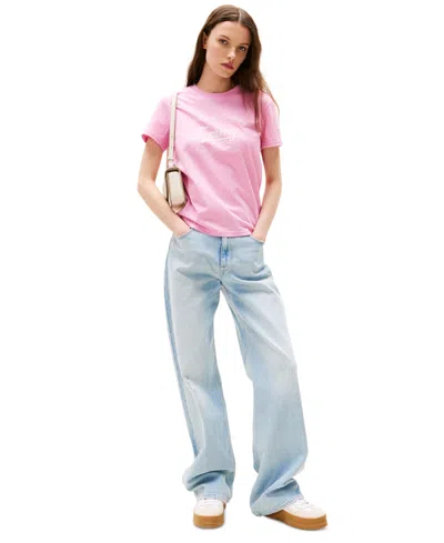 Tommy Jeans Women's Essential Logo Graphic T-shirt In Carnival Pink