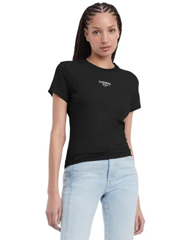 Tommy Jeans Women's Slim-fit Essential Logo Graphic T-shirt In Black