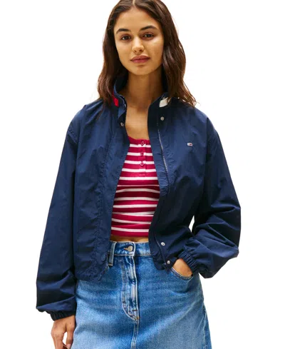 Tommy Jeans Women's Essential Stand-collar Jacket In Dark Night Navy