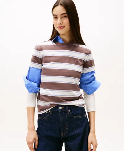 Tommy Jeans Women's Flag Jersey Crewneck T-shirt In Multi