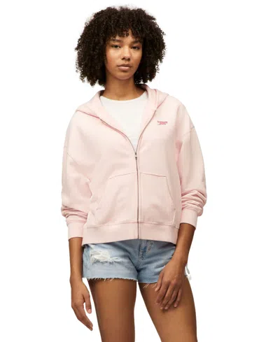Tommy Jeans Women's Full-zip Logo Hoodie In Precious Pink