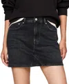 Tommy Jeans Women's Izzie Rhinestone Denim Miniskirt In Denim Black