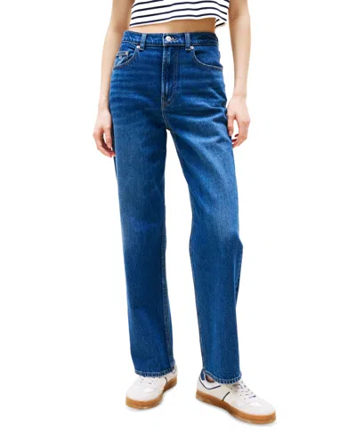 Tommy Jeans Women's Layla High-rise Slim Straight Jeans In Denim Dark