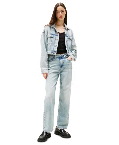 Tommy Jeans Women's Layla High-rise Slim Straight Jeans In Denim Light