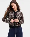 Tommy Jeans Women's Leopard-print Button-front Cardigan In Animal Print