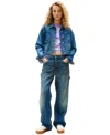 Tommy Jeans Women's Mia Cotton Mid-rise Relaxed Straight Carpenter Jeans In Blue