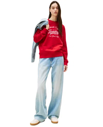 Tommy Jeans Women's Mia Mid Rise Relaxed Straight Jeans In Blue