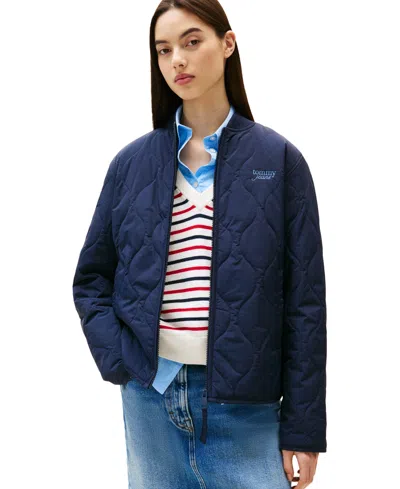 Tommy Jeans Women's Onion Quilt Logo Jacket In Blue