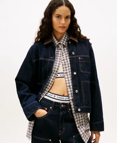 Tommy Jeans Women's Oversized Chore Jacket In Blue