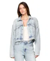 Tommy Jeans Women's Oversized Crop Trucker Jacket In Denim Light