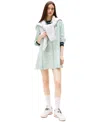 Tommy Jeans Women's Pleated Crest Cotton Shirt Dress In Green