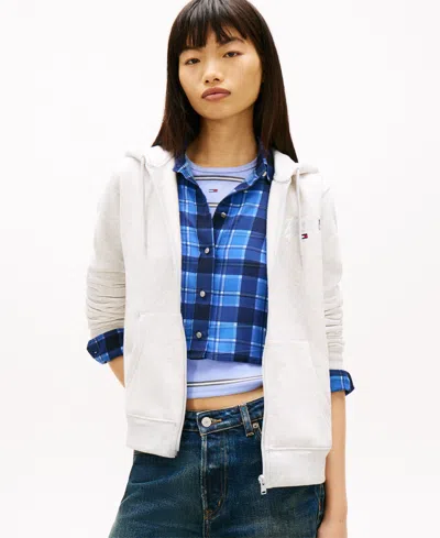 Tommy Jeans Women's Regular Full-zip Hoodie In White