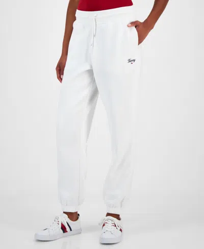 Tommy Jeans Women's Relaxed Script Logo Sweatpants In White