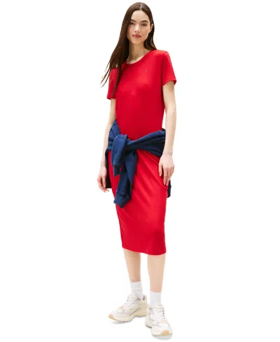 Tommy Jeans Women's Ribbed Bodycon Midi Dress