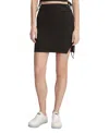 Tommy Jeans Womens Ribbed Polyester Asymmetrical Skirt In Black