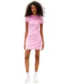 Tommy Jeans Women's Script Logo Ribbed Mini Dress In Pink