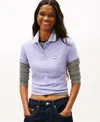 Tommy Jeans Women's Slim Badge Short-sleeve Polo Top In Purple
