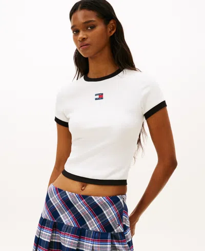 Tommy Jeans Women's Slim Badge T-shirt In White
