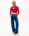 Tommy Jeans Women's Sparkle Flag Logo Sweater In Red