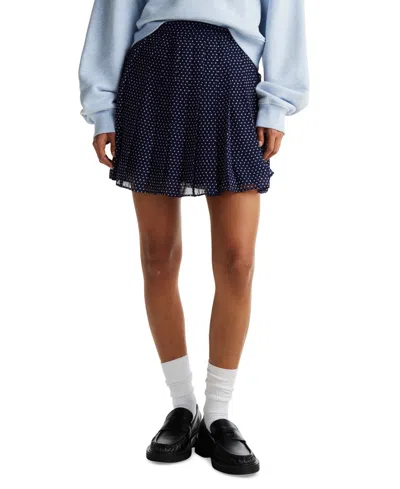 Tommy Jeans Women's Star Print Pleated Mini Skirt In Navy Star Aop