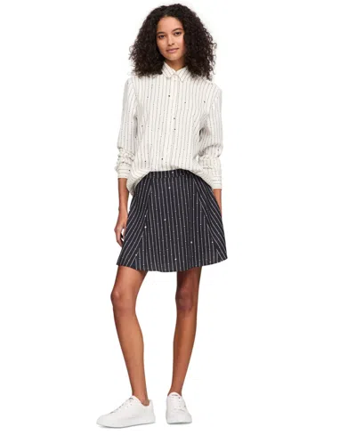 Tommy Jeans Women's Stardust Flared Mini Skirt In Black Mountain Stardust
