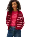 Tommy Jeans Fluffy Badge Cardigan In Red