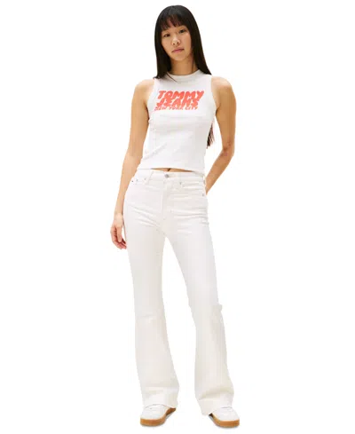 Tommy Jeans Women's Sylvia High-rise Flare Jeans In Denim White