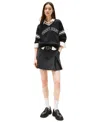 Tommy Jeans Women's Varsity V-neck Cotton Sweater In Black