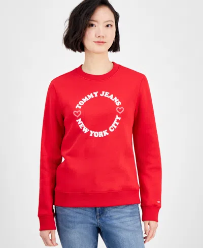 Tommy Jeans Women's X Nyc Crewneck Sweatshirt In Red Hot