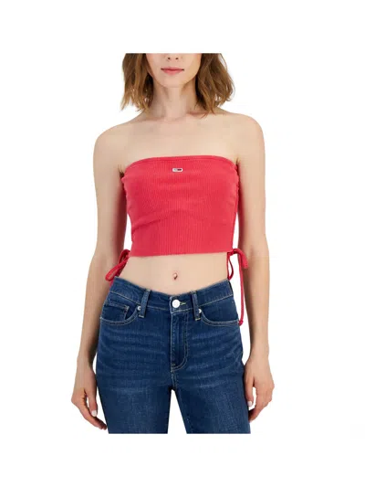 Tommy Jeans Womens Ribbed Halter Top Strapless Top In Multi